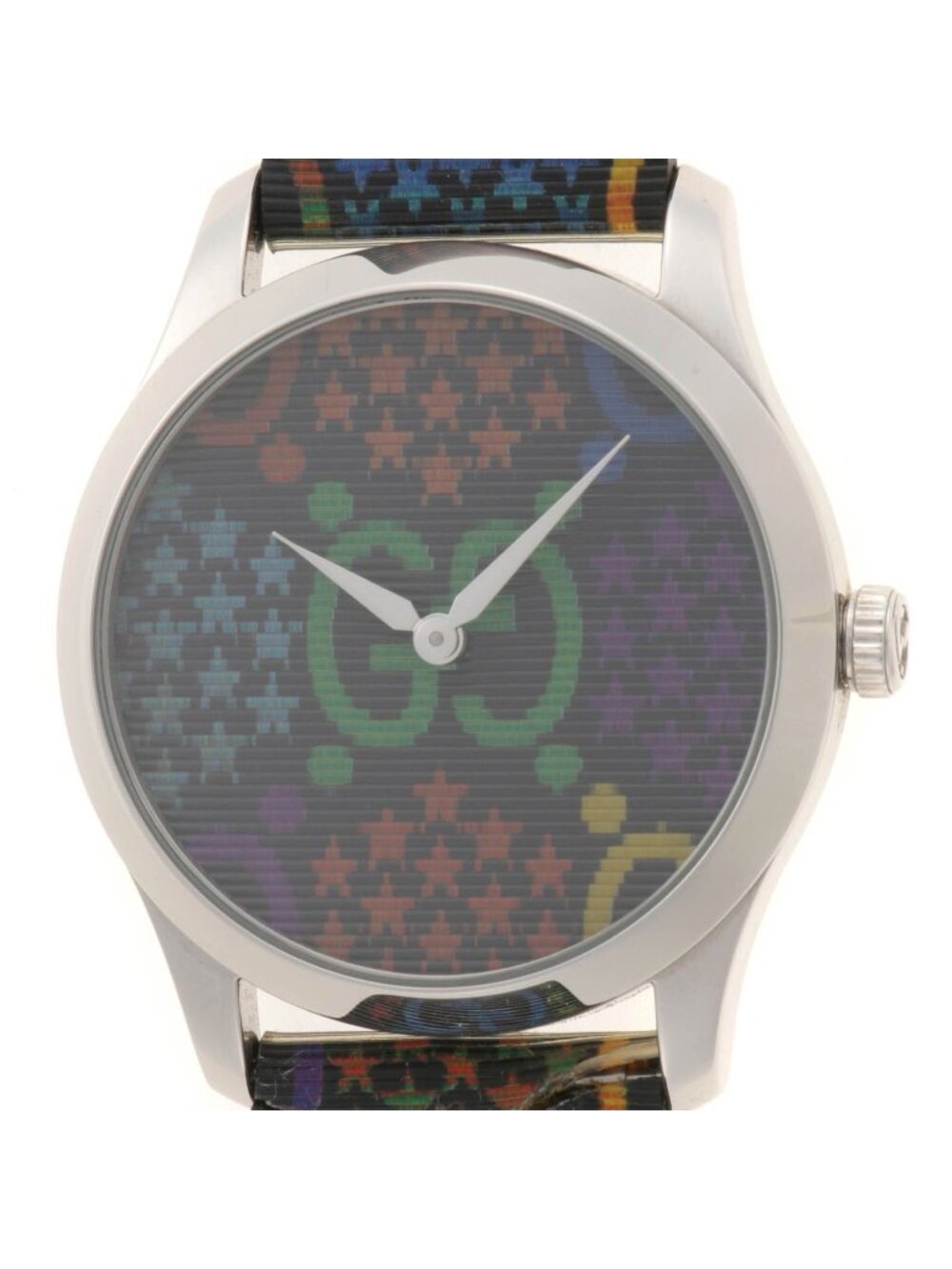 Gucci G-Timeless 126.4 Watch Stainless Steel Black Multi Quartz
